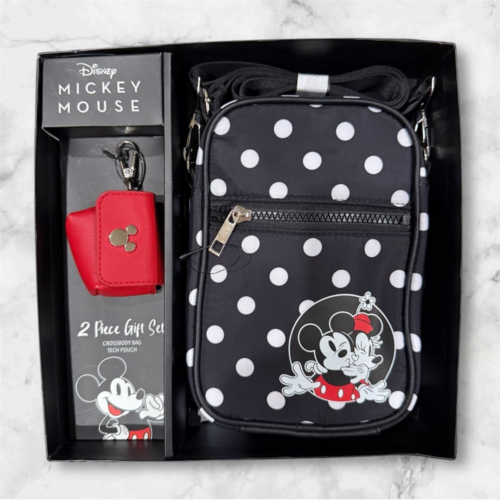 Disney AUTHENTIC Mickey Mouse Black and White Polka Dot Bag Set
